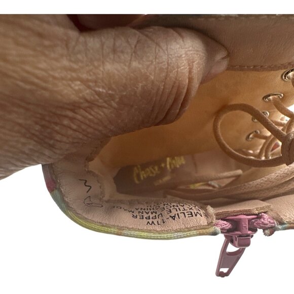 Chase & Chloe Size 7 Las Vegas Print Lace-Up Peep-Toe Ankle Boots - Picture 7 of 14